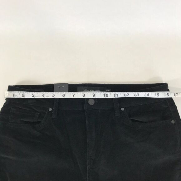 NEW Calvin Klein Jeans Ultimate Skinny Corduroy Pants Women's Plus 14 x 30 Black - Picture 5 of 13